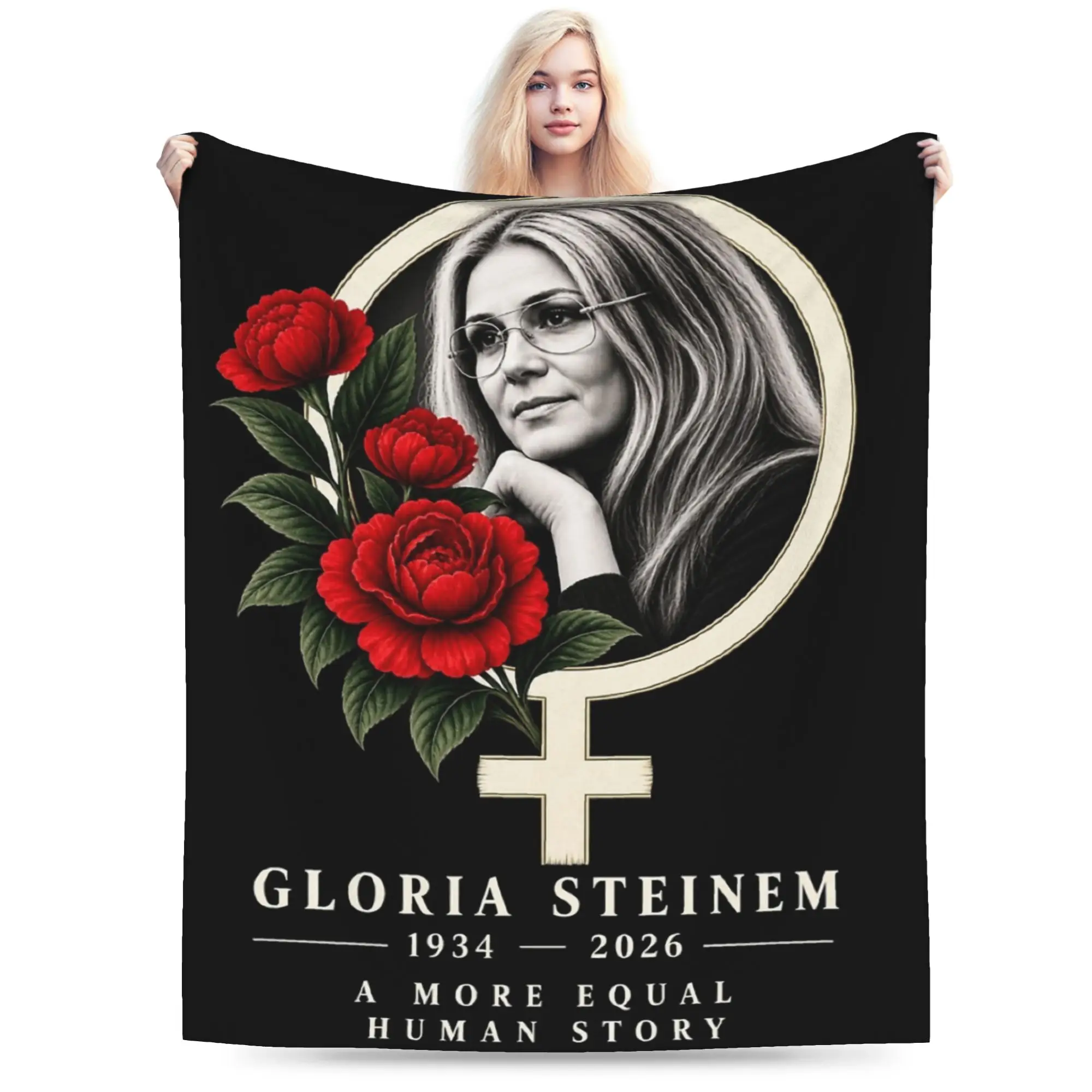 RIP Gloria Steinem  Throw Blanket for Couch  Soft Cozy Plush Blanket 50x60 Inch Multi-size Bedspread for All Seasons