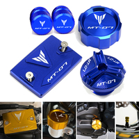 For YAMAHA MT07 MT-07 MT 07 FZ07 2015-2021 2022 2023 2024 Front Rear brake Fluid Reservoir Cover oil filler Cap tire valve cap