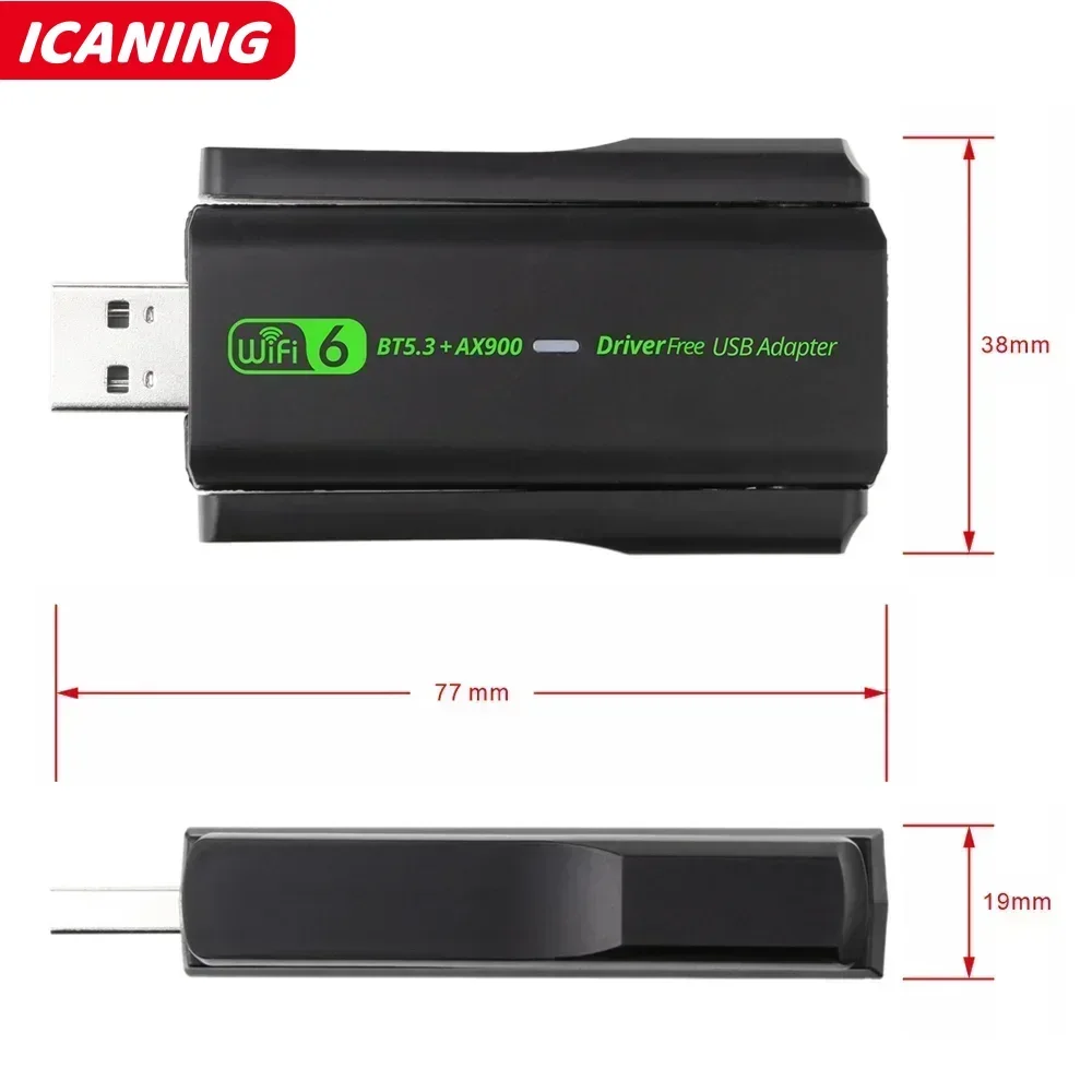 AX900 USB WiFi 6 Bluetooth 5.3 Adapter 2in1 Dongle Dual Band 2.4G&5GHz USB WiFi Network Wireless Wlan Receiver