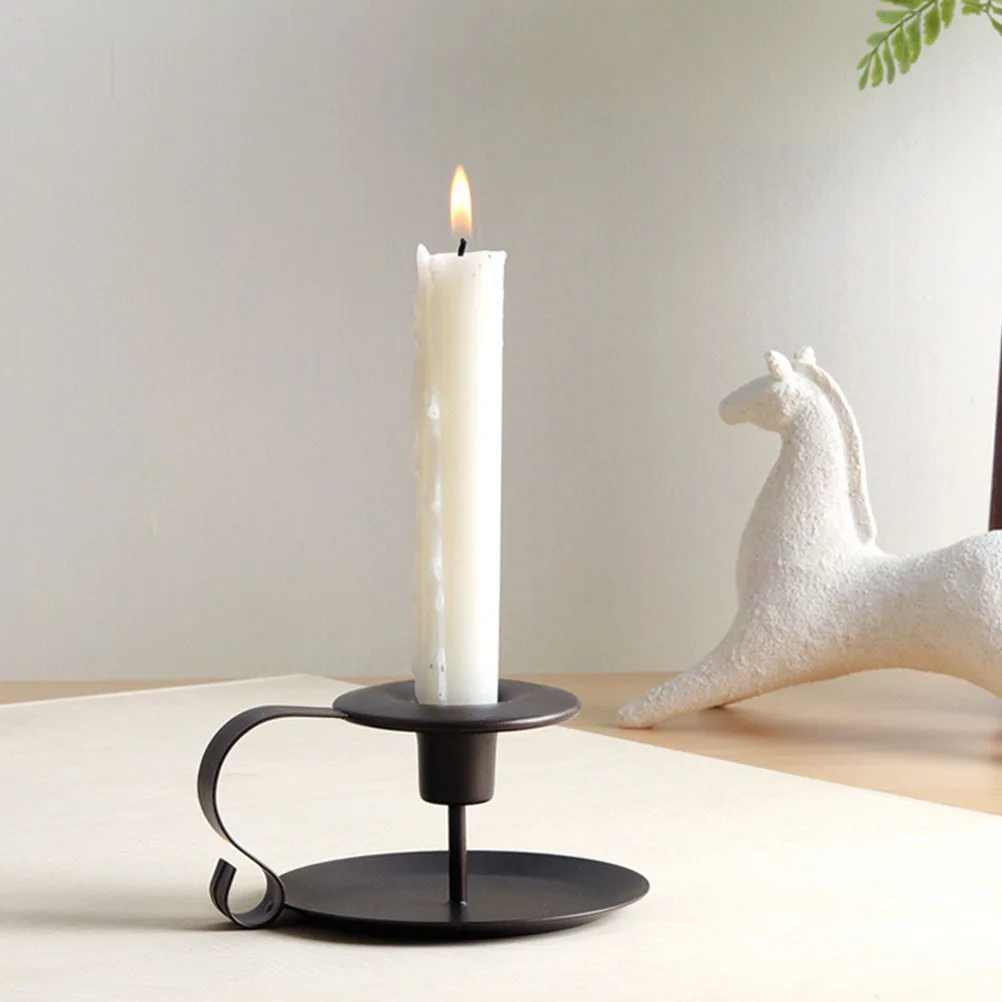 2Pcs Tea Cup Holders Safe Metal Retro Creative Decorative Candlesticks for Home Tabletop Weddings Parties