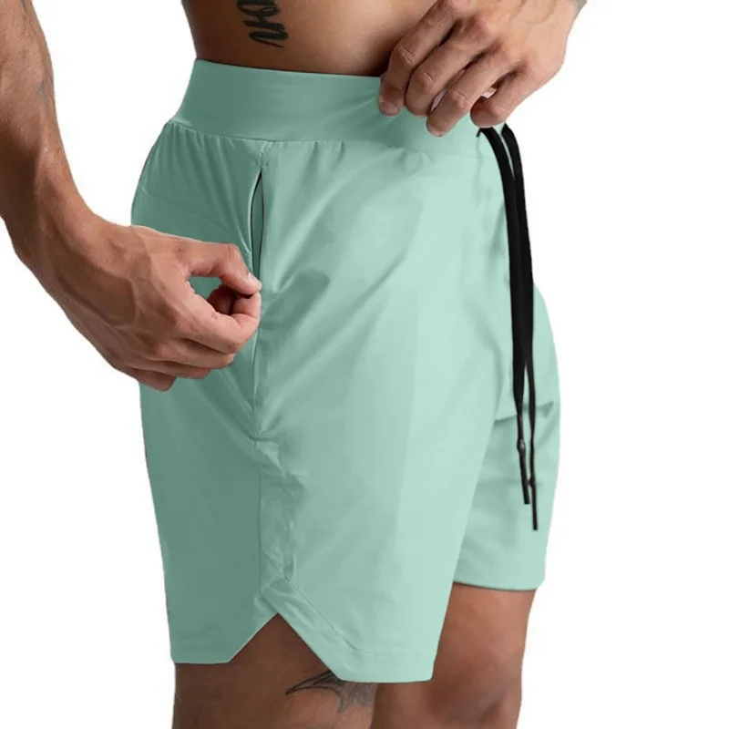 

2023 New Men's Summer Thin Cool and Breathable Outdoor Quick Drying Solid Color Casual Sports Simplicity Elastic Waist Shorts