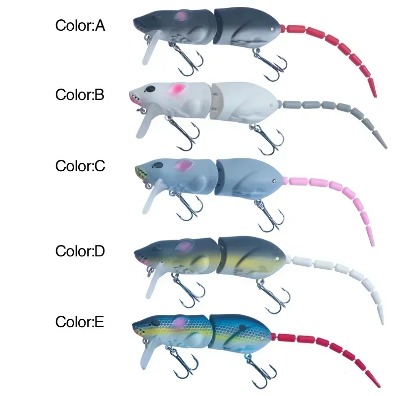 Topwater 생체 공학 쥐 깨우기 미끼, 관절 마우스 미끼, 인공 미끼, 미노우 미끼, 워블러 낚시, 페스카 배스 미끼, 15.5g, 85mm