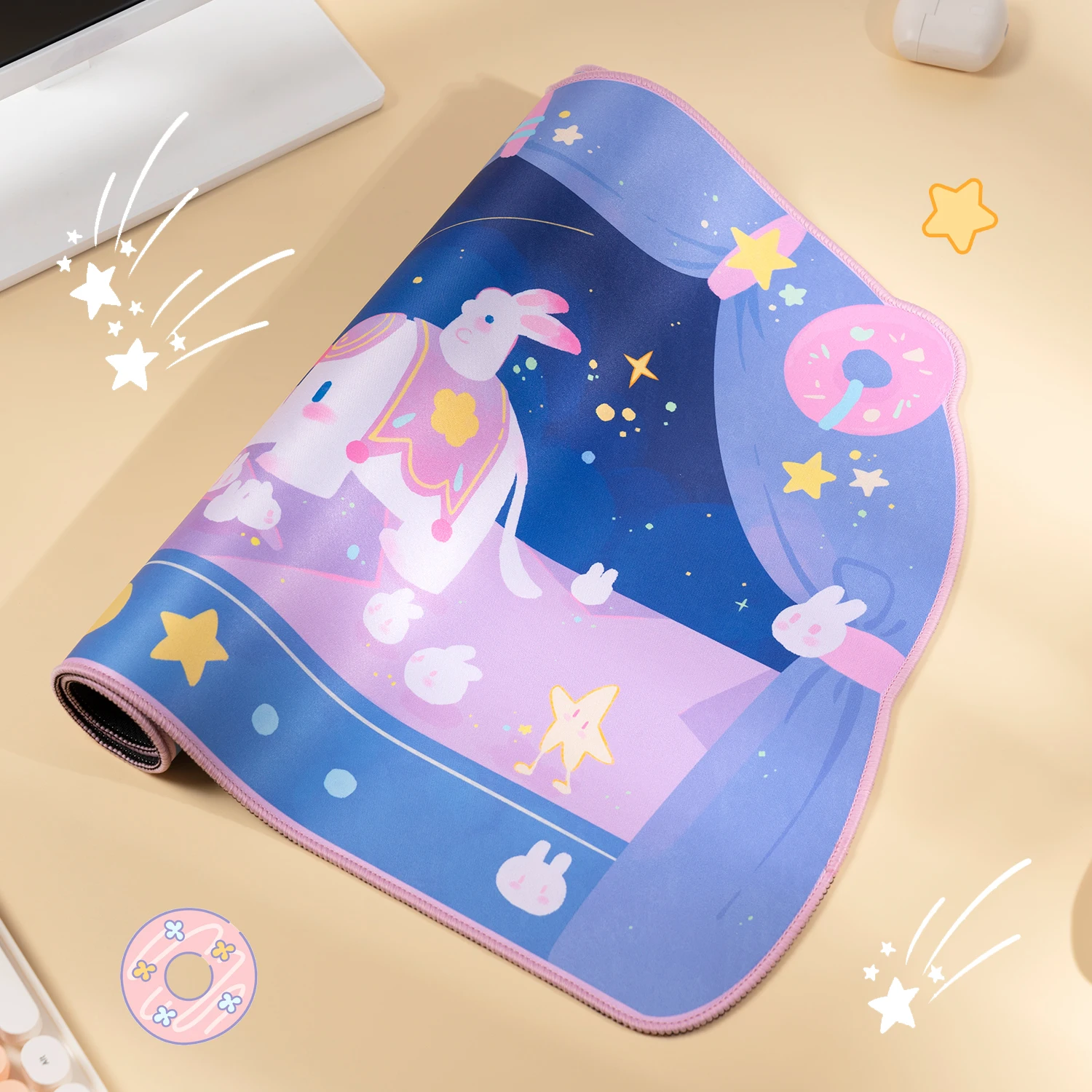 Imagem -04 - Kawaii Grande Gaming Mouse Pad Extra Xxl Roxo Elephone Tapete Bonito Computador Laptop Gamer Desk Acessórios