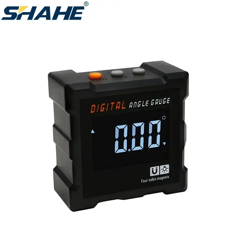 SHAHE Black Mini Digital Protractor Electronic Inclinometer Angle Gauge Four Side Magnets Digital Angle Level Finder Tools