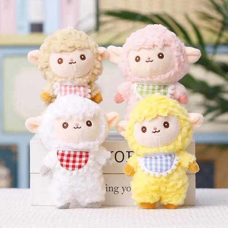 Cute Fluffy Sheep Plush Keychain Soft Curly Fur For Backpack Handbag Purse Decor Kids Birthday Gifts