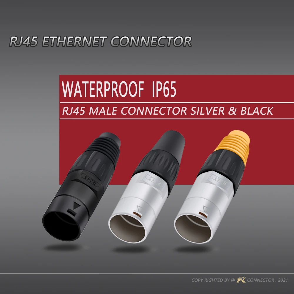10pcs RJ45 Waterproof Network Connector RJ45 Male Plug Ethernet Connector 3 Colors Available for Wholesale