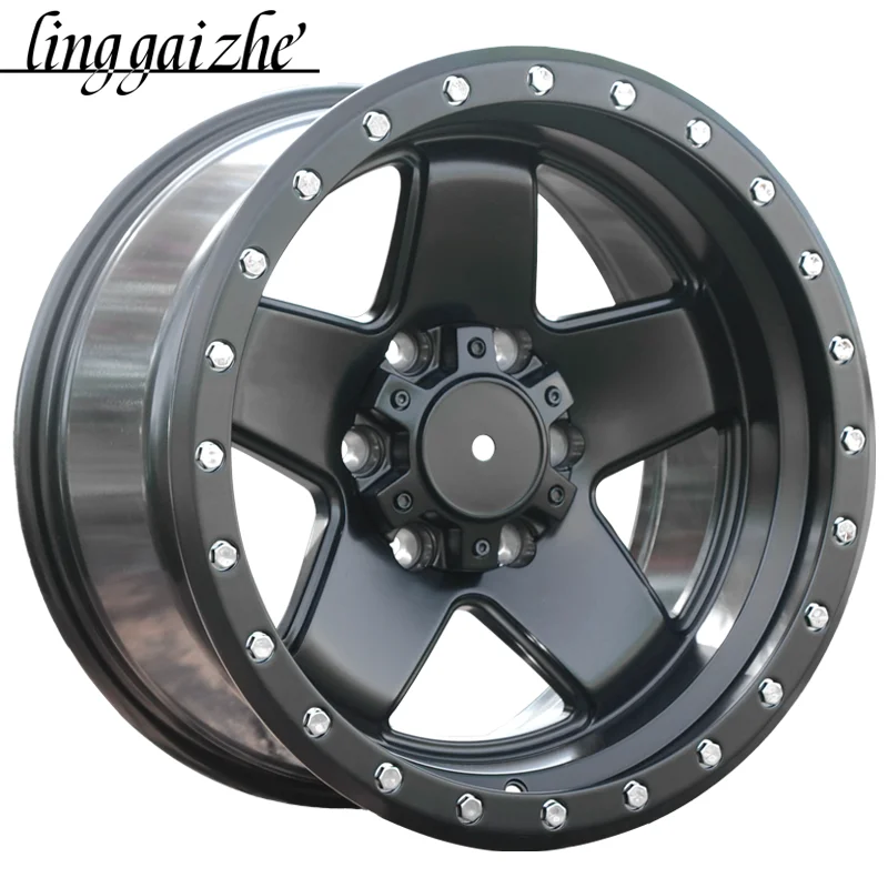 Factory Custom Wholesaler Off-road rims17* 8.5ET0 6X139.7 Sub-Black Offset 0 negative wheels Suitable for Mitsubishi Pajero Ford
