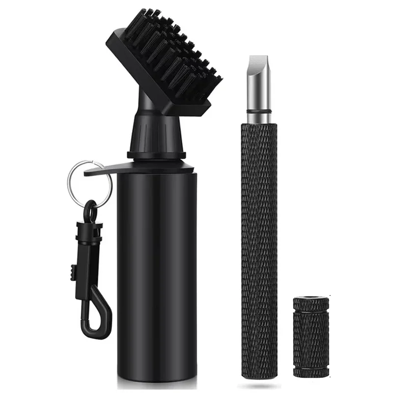 Golf Accessories Golf Club Cleaning Brush Golf Club Cleaner Kit with Clip & U-Shaped V-Shaped Groove Clean Sharpener Tool