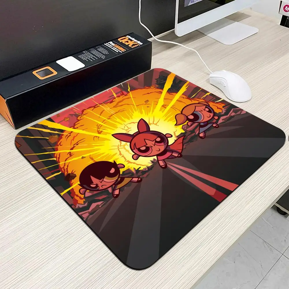

The Powerpuff Girls Mouse Pad Small Office Table Mats Computer Accessories Washable Non-slip Rubber with Precision Lock Edge