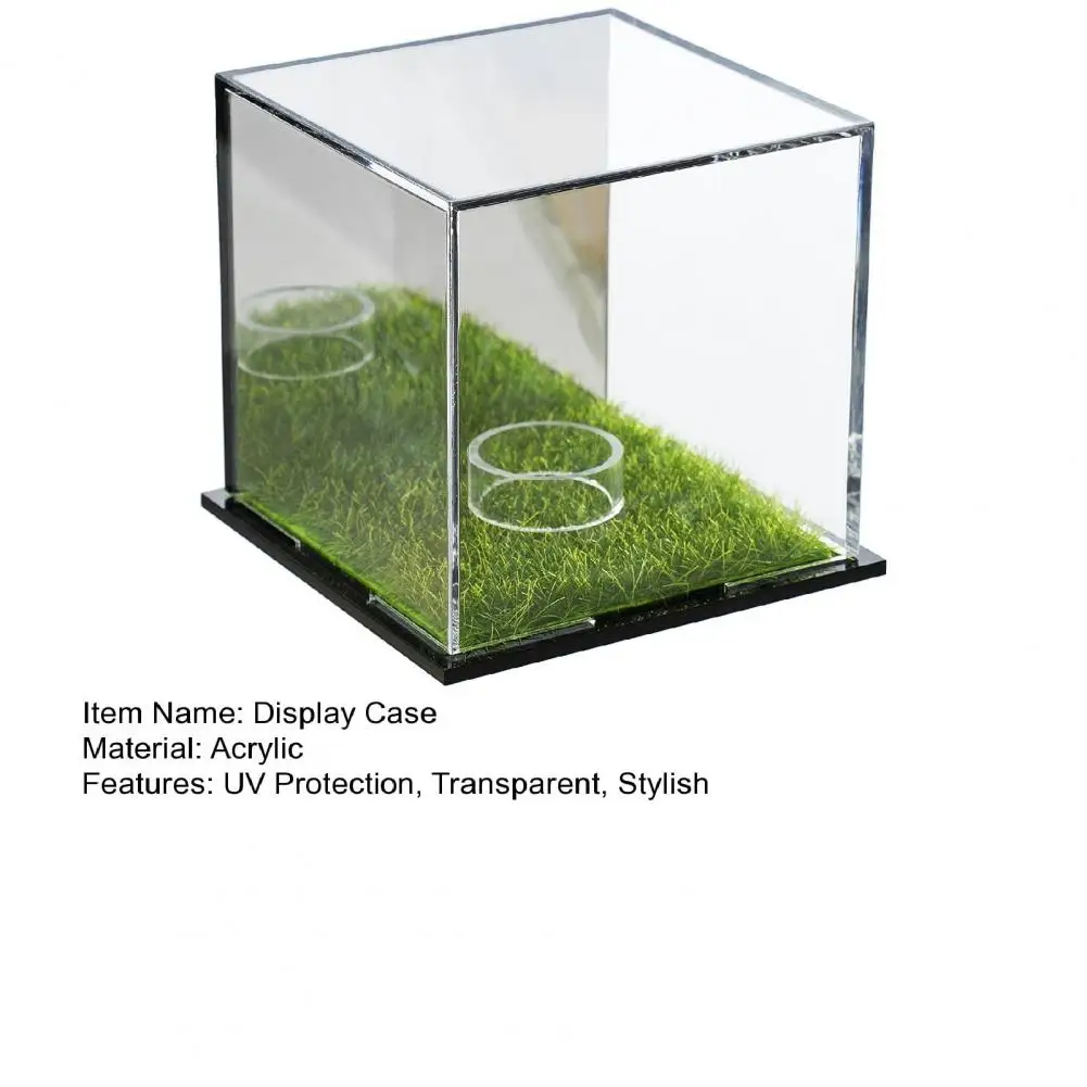 Baseball Display Case UV Protected Dustproof Acrylic Clear Square Ball Holder Baseball Stand Storage Holder Display Cube Box