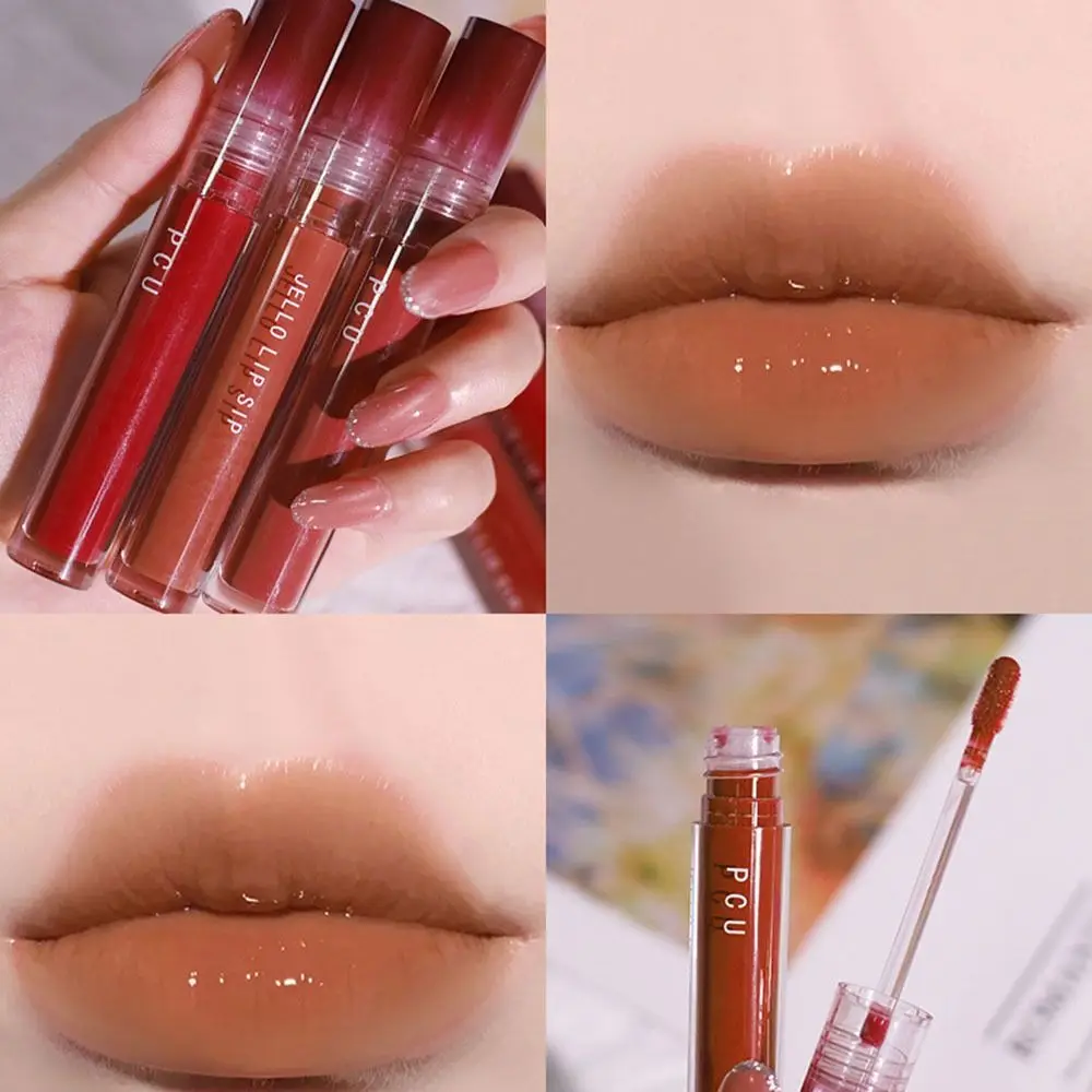 Brilho labial hidratante de longa duração, maquiagem hidratante, suave, cosmético, copo antiaderente, 6 cores