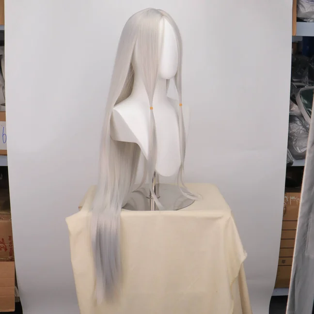 WHIMSICAL W Synthetic Hair Cosplay Wig Older Sister Spider 100cm Silver White Long Wigs