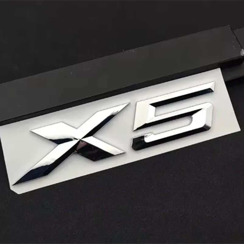 ABS Adhesive Matte Black Chrome Letter For Car Trunk BMW X5 Logo X5 Letters Stickers Emblem Badge E70 E53 F15 G05 Accessories view 3