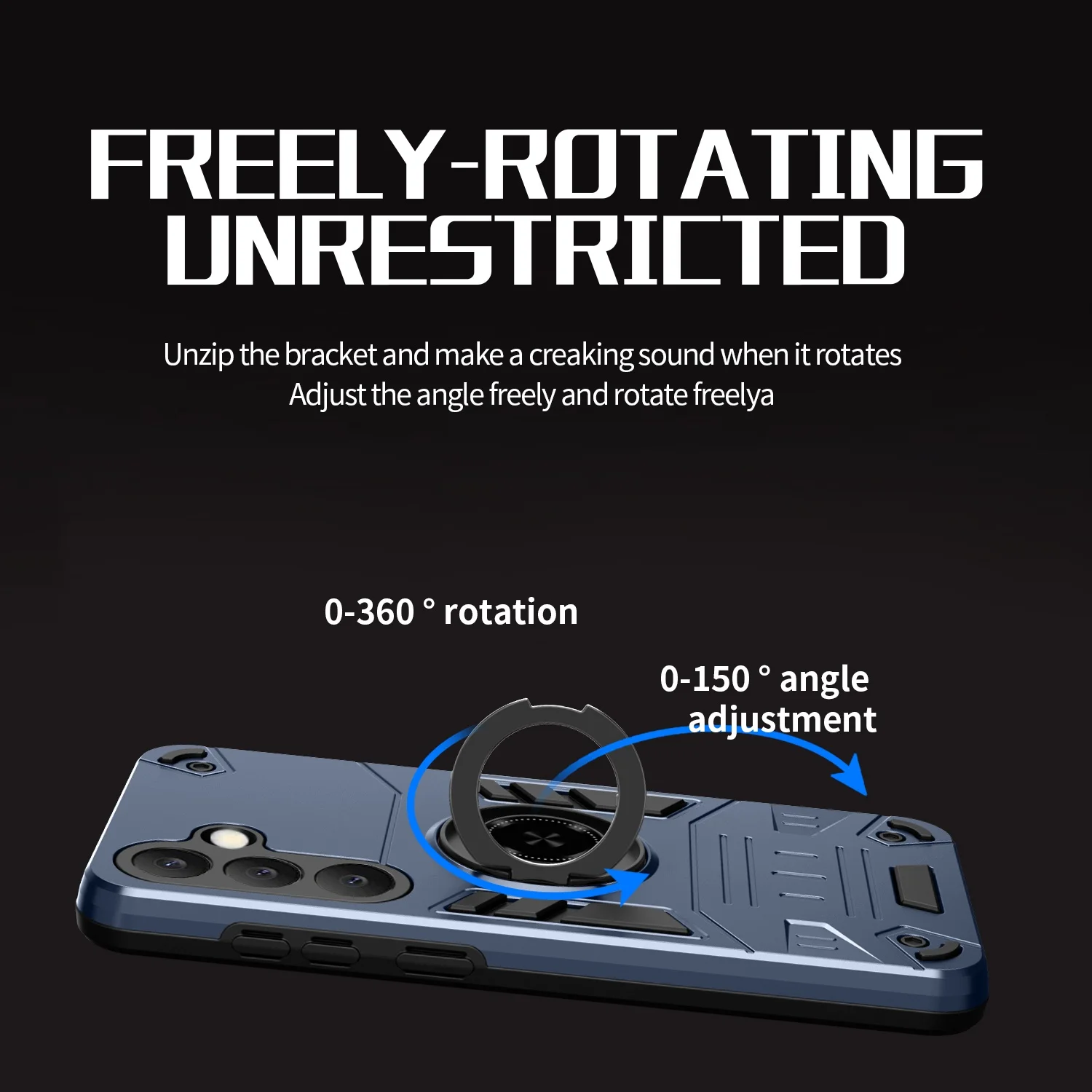 Magnetic Car Mount Phone Case For Samsung Galaxy S25 Ultra Plus A36 A26 A17 360° Rotation/150° Anngle Adjustment Kickstand Cover