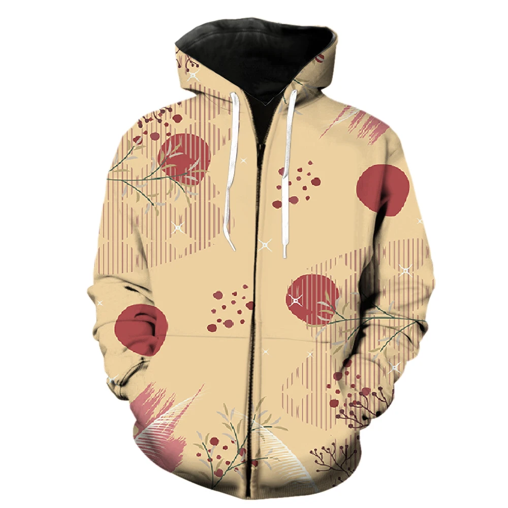 

Abstract Plant Leaves Men's Zipper Hoodie Tops 2022 Hot Sale With Hood Jackets Funny Harajuku Teens Oversized Unisex Streetwear