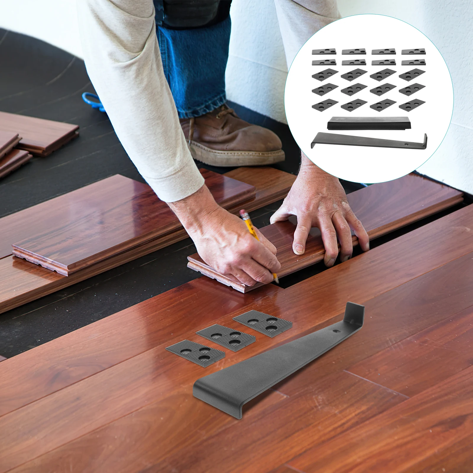 

1 set 1 Set Installation Kit Spacers Tapping Block Pull Bar Vinyl Wood Tools Repair Kit Hardwood Plank Gap