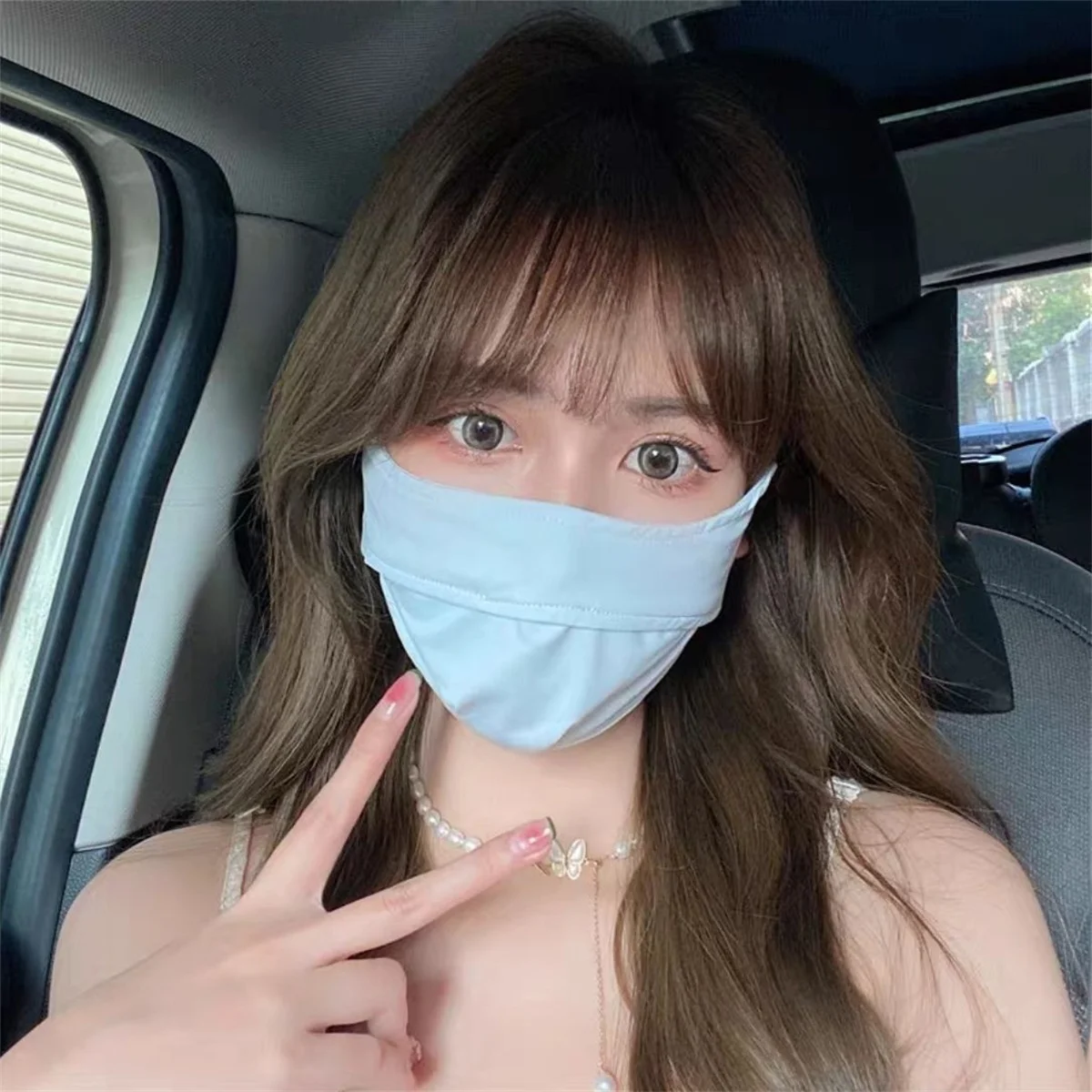 الرجال والنساء ظلة بارد الحرير الجليد الأزياء قناع الإناث المضادة للأشعة فوق البنفسجية تنفس حماية العين ركن قناع واقي من الشمس fo #5