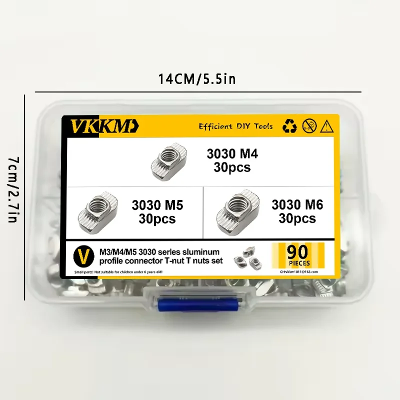 90 Uds M4 M5 M6 ranura tuerca en T tuerca en T deslizante martillo conector de fijación de tuerca para extrusión de aluminio ﻿