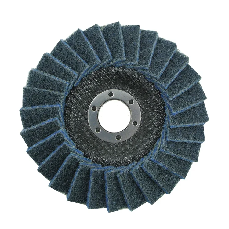 

SATC Abrasive Non-wowen Cloth Flap Disc 5 Inch Flexible Blue Polishing Tool for Grinding Metal, Stainless Steel, Wood, Stone