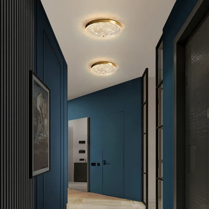 بريق Led الحديثة الذهب سقف معلق أضواء الثريا للعيش شرفة غرفة نوم الممر مصابيح ديكور تركيبات إضاءة داخلية #2