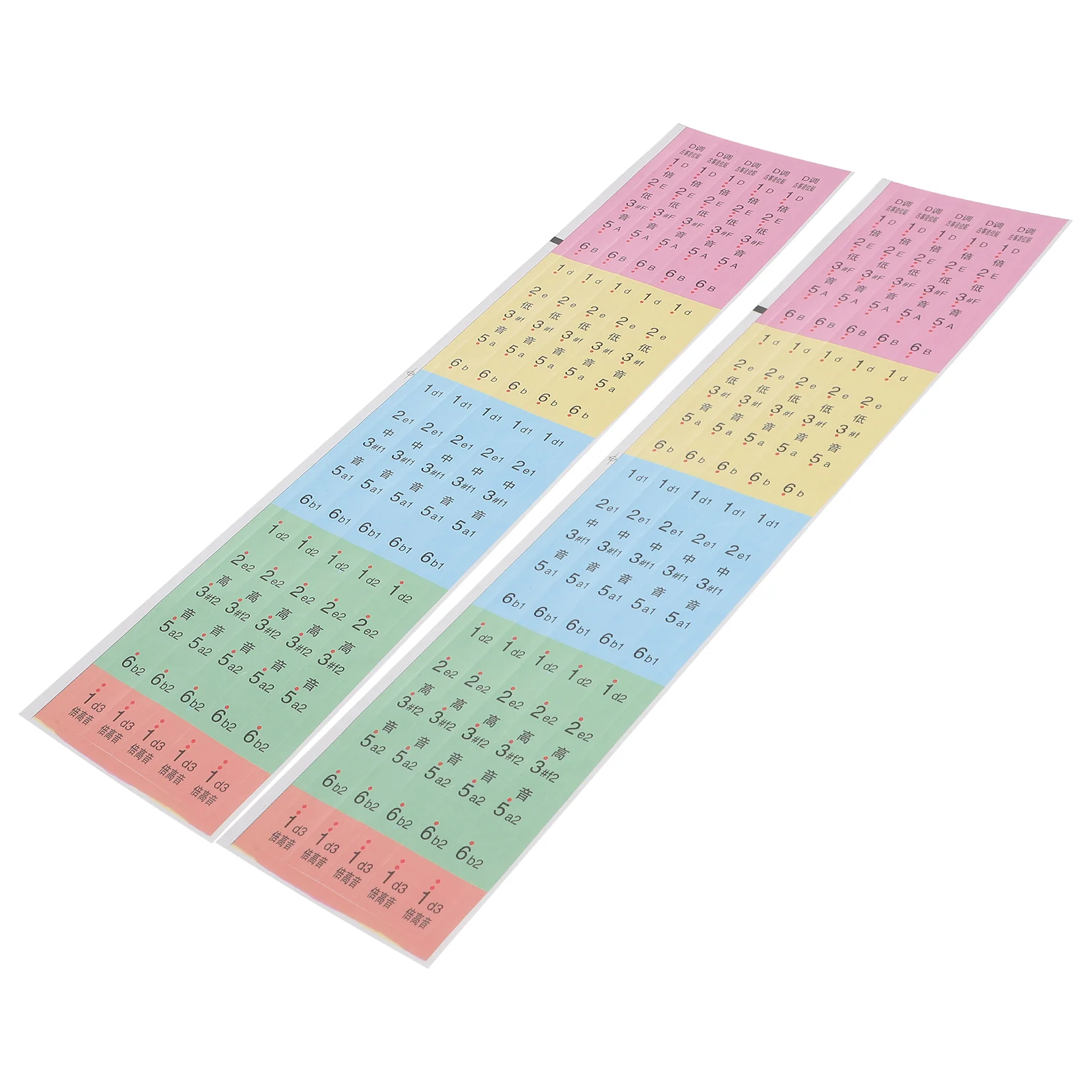 

2 Pcs Kid Stickers Guzheng Scale Musical Note Instrument Accessory Scrapbook Colorful Child