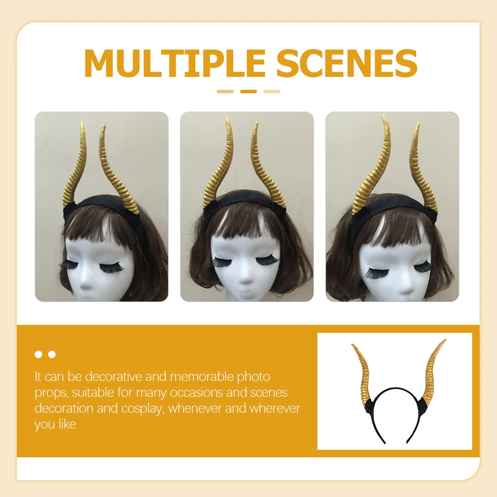 

Horns Headband For Women Lightweight Devil Horn Headdress Halloween Party Cosplay Accessory Day Of The Dead Headpiece