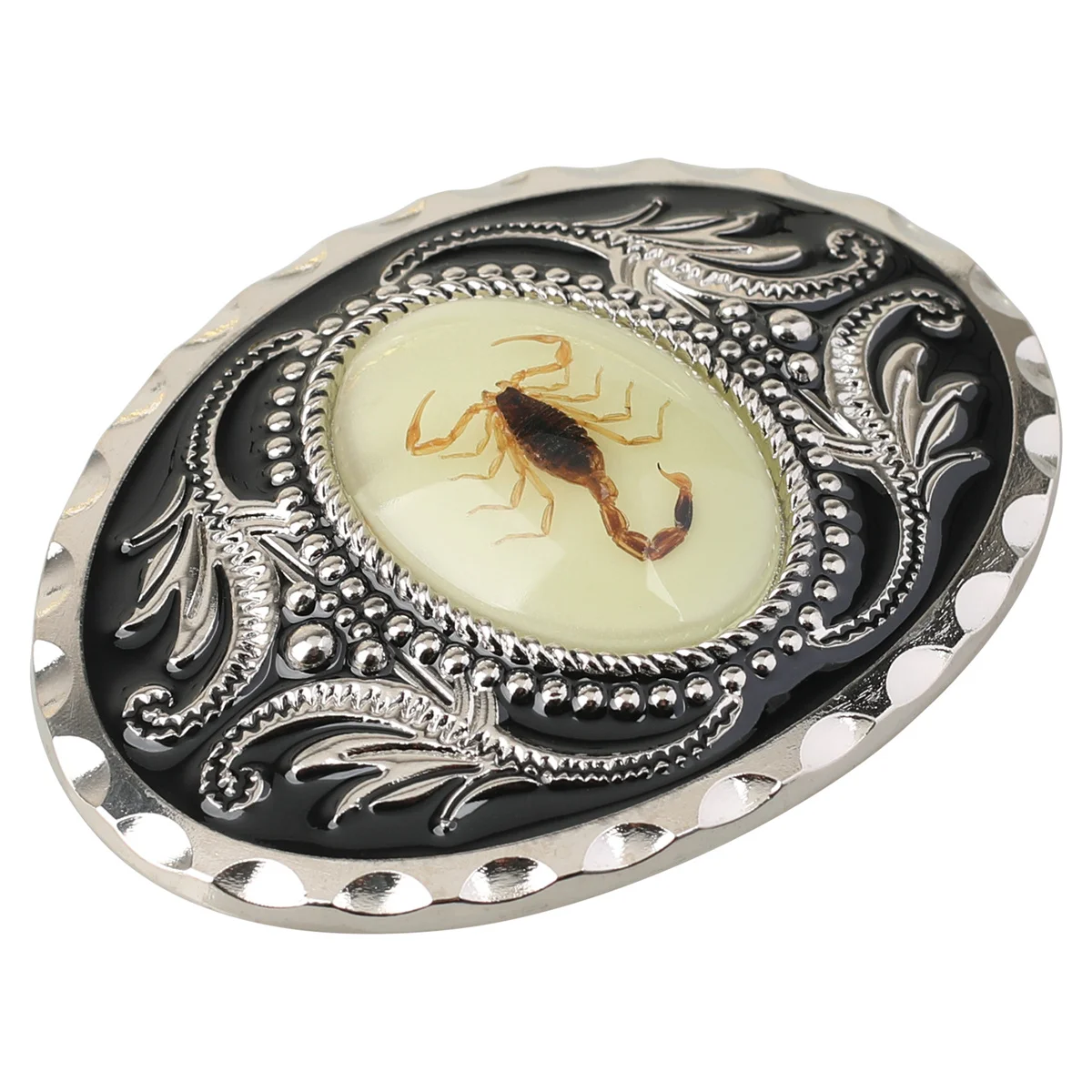 Luminous Scorpion Alloy Leather Belt Smooth Clasp Fashion Decorative Accessory