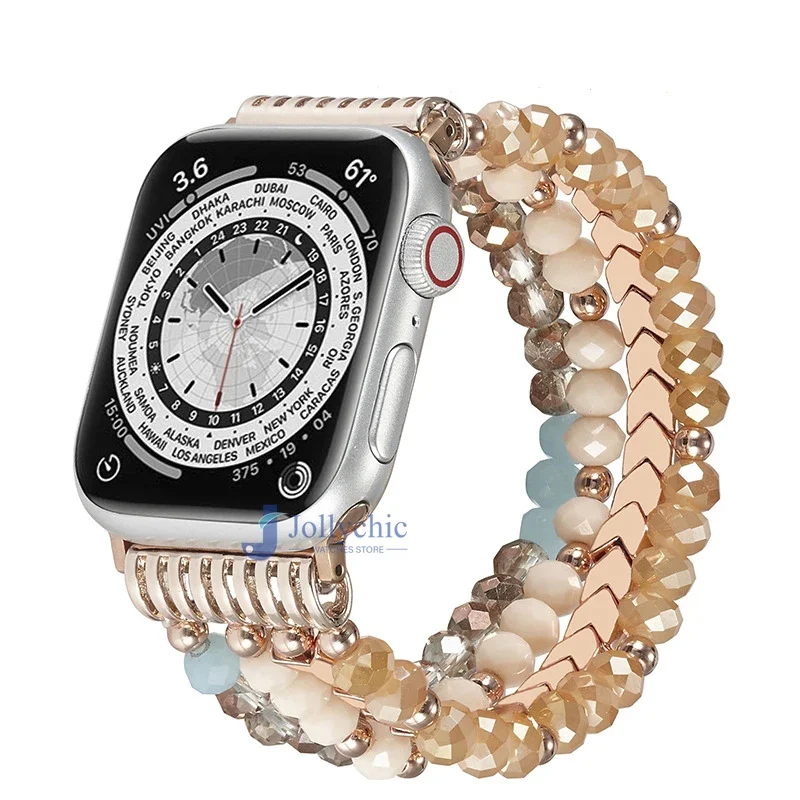 

Ремешок для Apple Watch band 44 мм 40 мм, ювелирный браслет для iWatch 42 мм 38 мм, женские наручные часы для iwatch Series 7 41 мм 45 мм