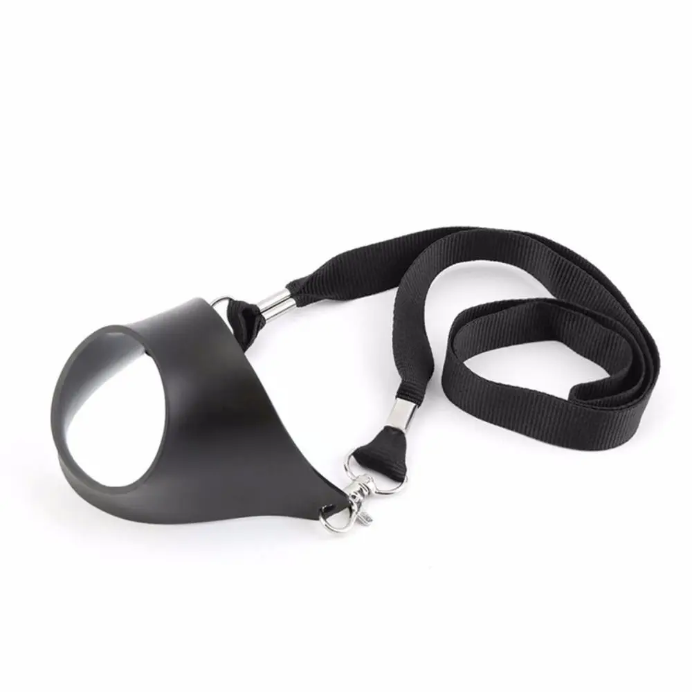 Portable Leather Wine Glass Holder Black Cocktail Yoke Glass Support PVC Neck Wine Strap Sling Dancing Party