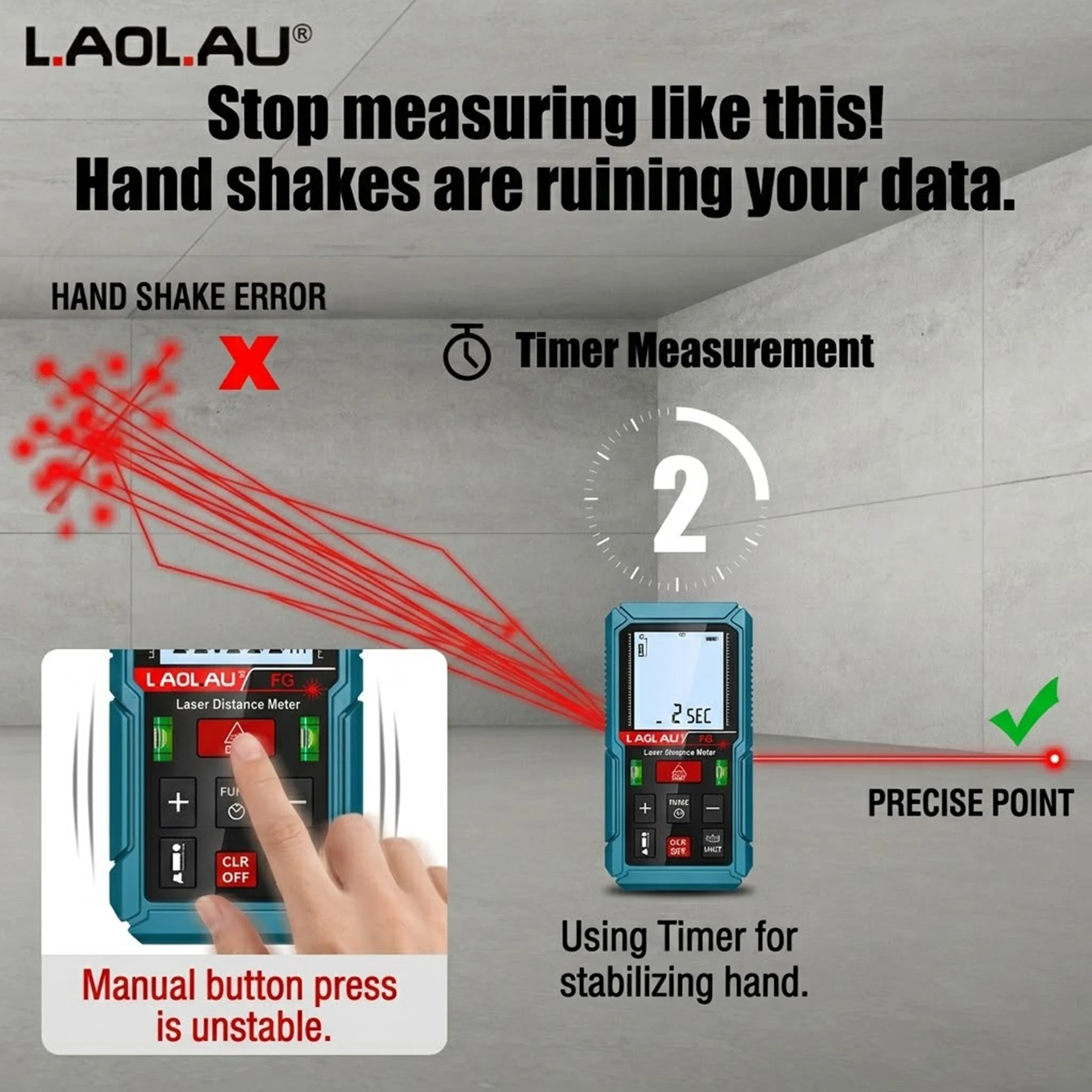 Medidor de Distância a Laser D - Laser Distance Meter With Bubble Level avaliação e preço