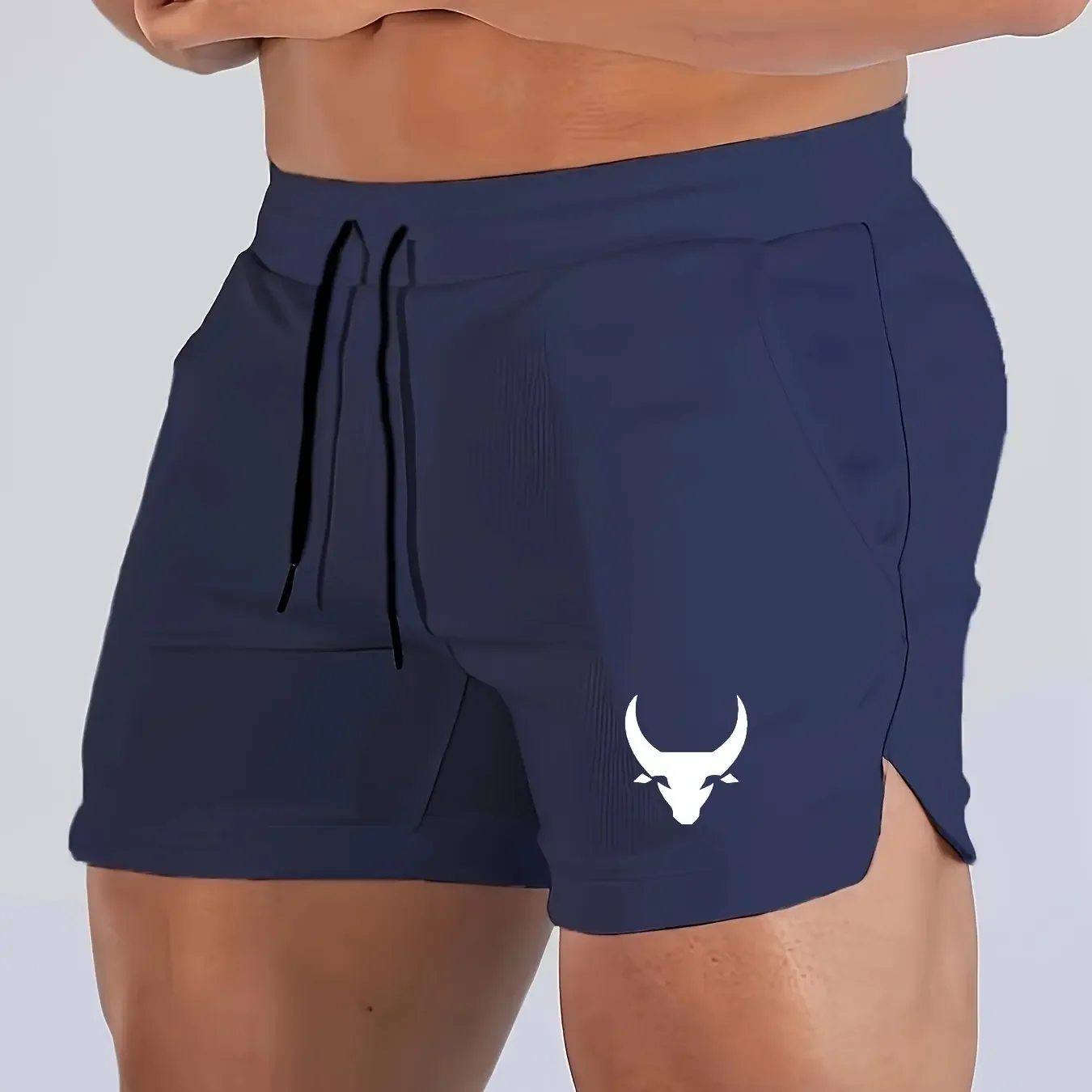 Men's geometric pattern basketball shorts, medium waist, Micro elastic, quick-dry, breathable running fitness sports pants