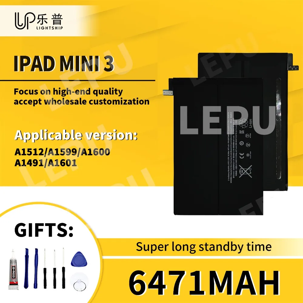 

Оригинальный аккумулятор Pad для iPad Mini 3, A1512 A1599 A1600 A1491 A1601 с инструментами, сменный аккумулятор для планшета IPad MINI 3,