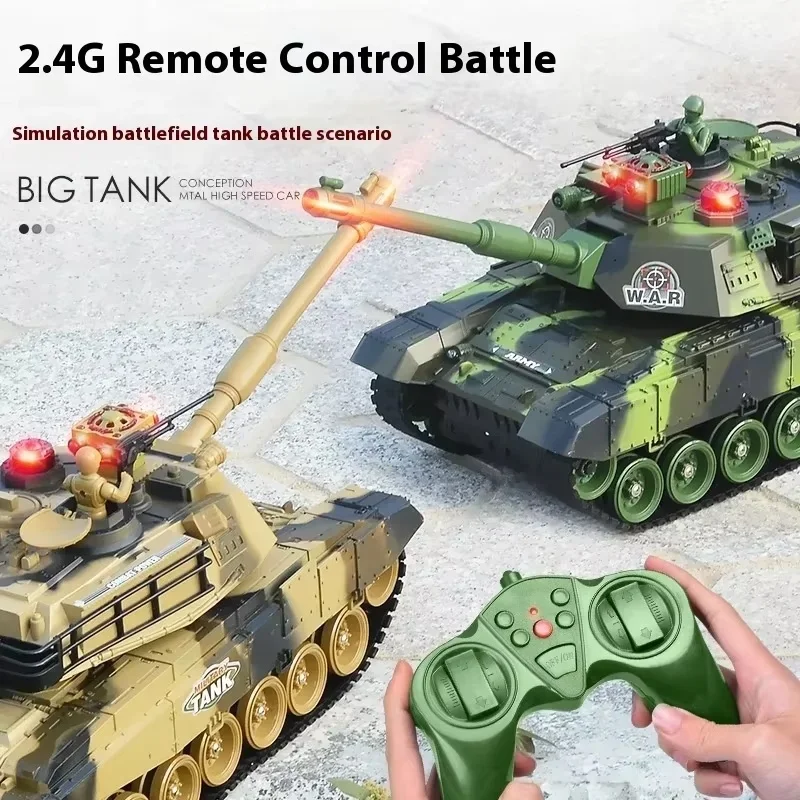 2.4g Ultra Large Remote-Controlled Tank Capable Of Launching Parent-Child Battles Tracked Charging Tank Model Boys' Toy Gift