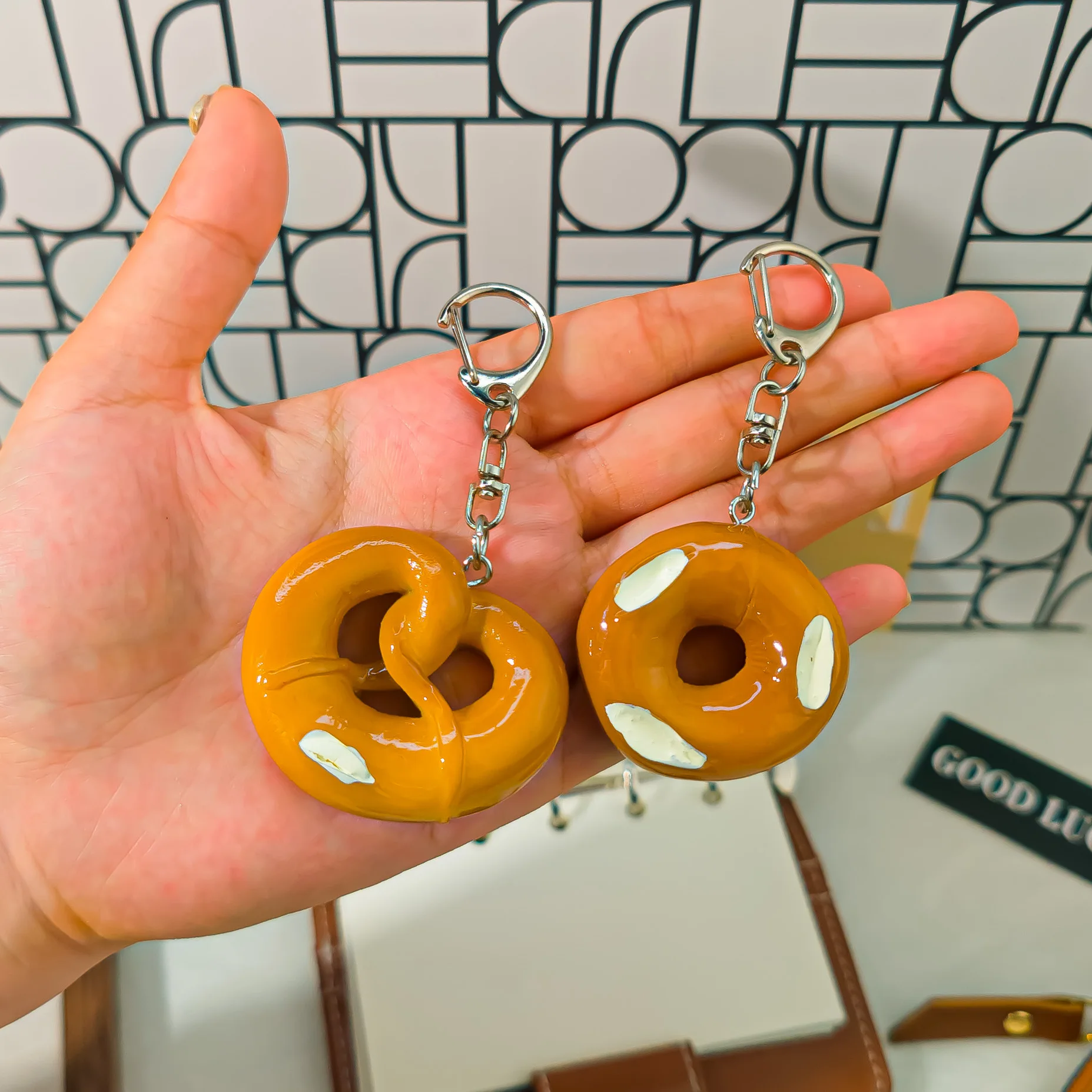 Cute Bag Charm Bread Keychain Resin Simulated French Baguette Keyring Baking Soda Bread Creative Hanging Decoration Gift - view 4
