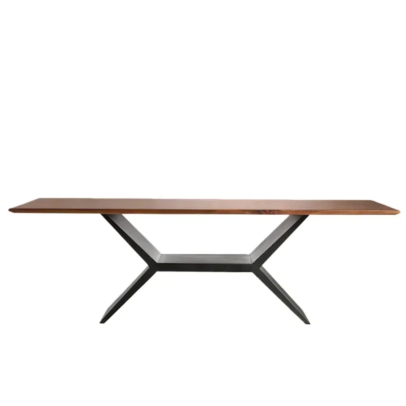 

Nordic solid wood dining table modern simple home all solid wood wabi-sabi wind home walnut table