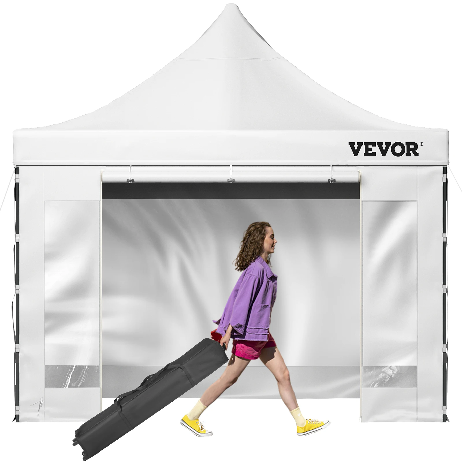 VEVOR 10x10 Pop Up Canopy Tent Outdoor Ten with Removable Sidewalls and Wheeled Bag Instant Portable Shelter for Parties Camping