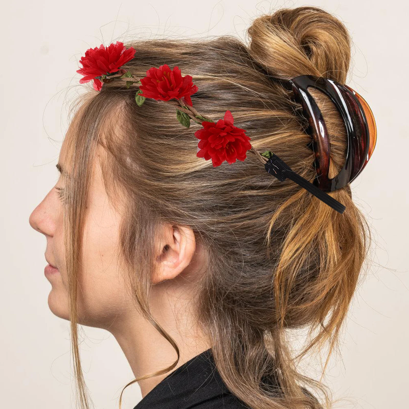 

5 шт., повязка на голову с цветком, цветочная корона с ромашками, прочная тканевая плетеная веревка, повязка для волос для женщин, вечерние, свадебные, праздничные аксессуары