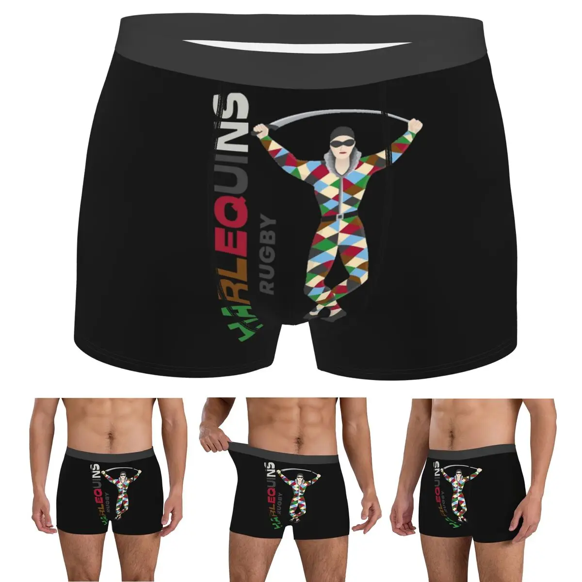 

Boxer Underpants Shorts Harlequins Rugby Essential Panties Male Breathable Underwear for Homme Man Boyfriend Gift