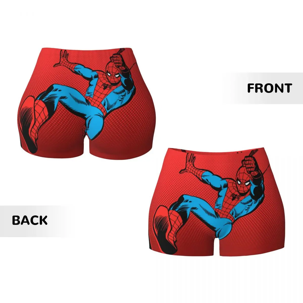 Custom Women Spider Man Retro Swinging Kick Workout Yoga Shorts Gym Athletic Running Volleyball Shorts