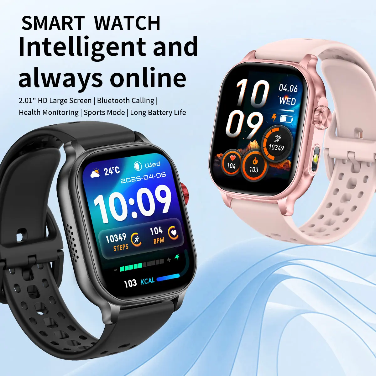 2026 Neue Smartwatch mit 1400mAh Akku, LED-Taschenlampe, 5ATM Wasserdicht, Herzfrequenzmessung, Sprachanruf, 100+ Sportmodi, für Männer und Frauen – Detail 1