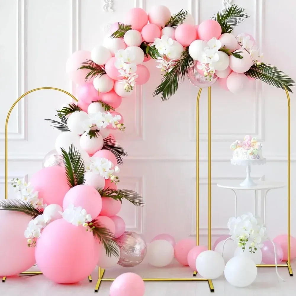 

Y Набор из 3-х золотых металлических подставок для свадебной арки (4/5/6 футов) для церемонии фотобудки, вечеринки по случаю дня рождения, подставки для арки из воздушных шаров