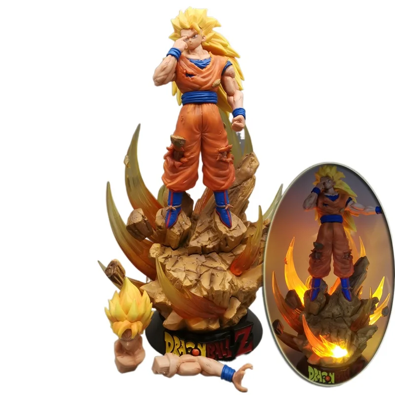 BlackWing Studio Dragon Ball Z Son Goku GK PVC Statue 30cm Super Saiyan 3 DBZ Anime Model Action Figure Collection Toy Figma