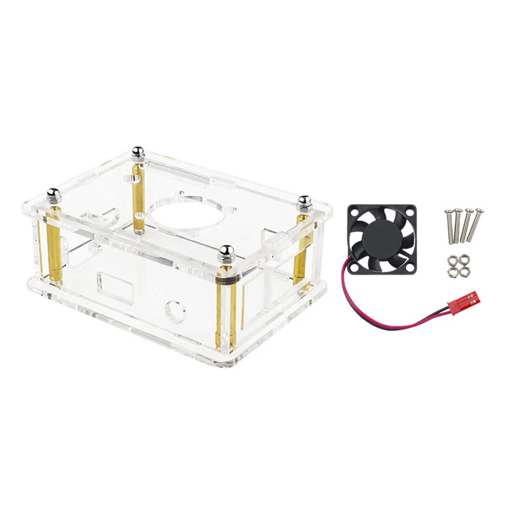 

For Orange Pi 3 LTS Case Transparent Acrylic Shell Box Protect Enclosure with Cooling Fan for Orange Pi 3 LTS