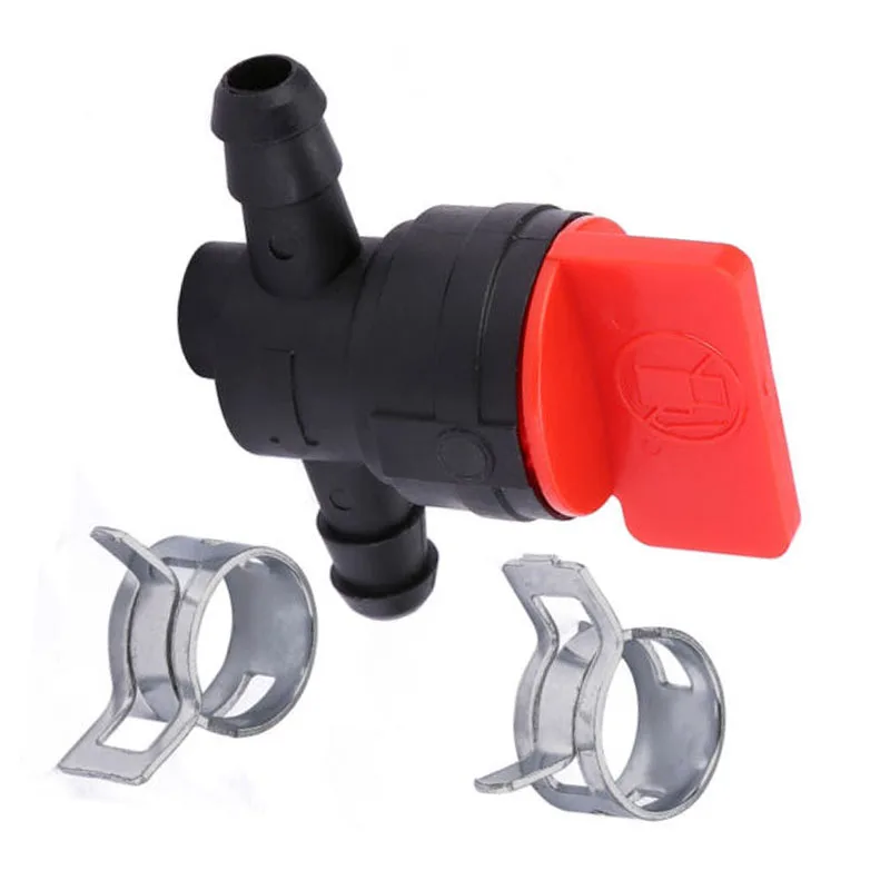 1PC 1/4'' In-Line Straight Fuel Shut-off Valve Small Engine Valve Tools Cut-Off Valve With Clamps Lawn Mower Parts ﻿