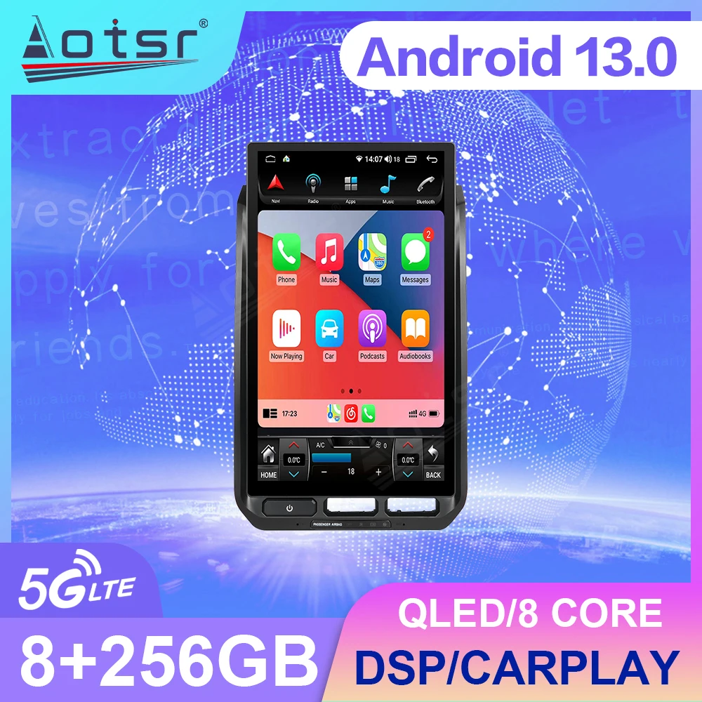 

15.6 Inch T-Style Screen Car Radio Android 13 For Ford F150 2015-2021 Multimedia Wireless Carplay GPS Navigation DSP Head Unit