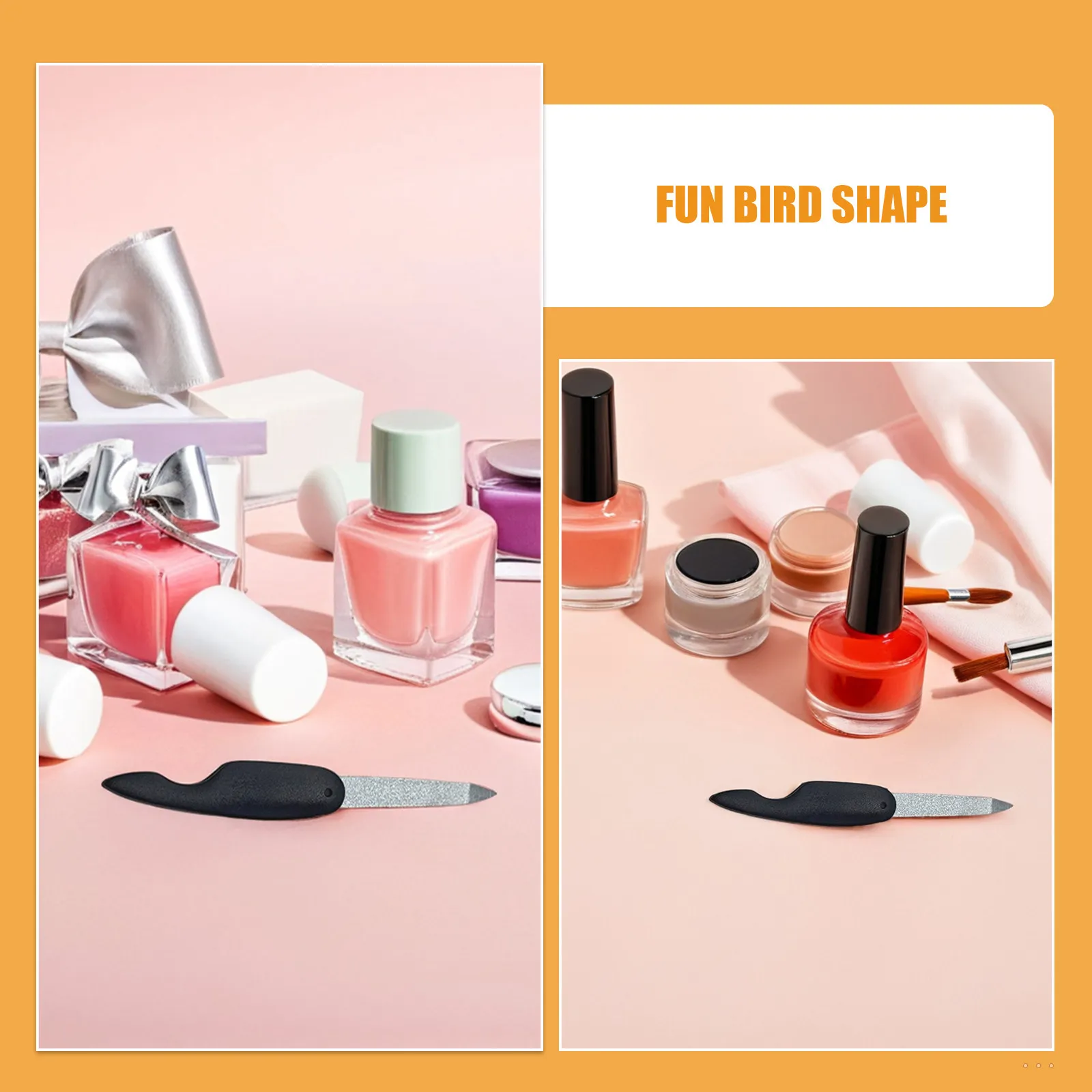 12Pcs Nail Files Double Sided Nail Buffer Portable ABS Folding Manicure Tools Mini Bird Shape for Travel Home Buffer Block