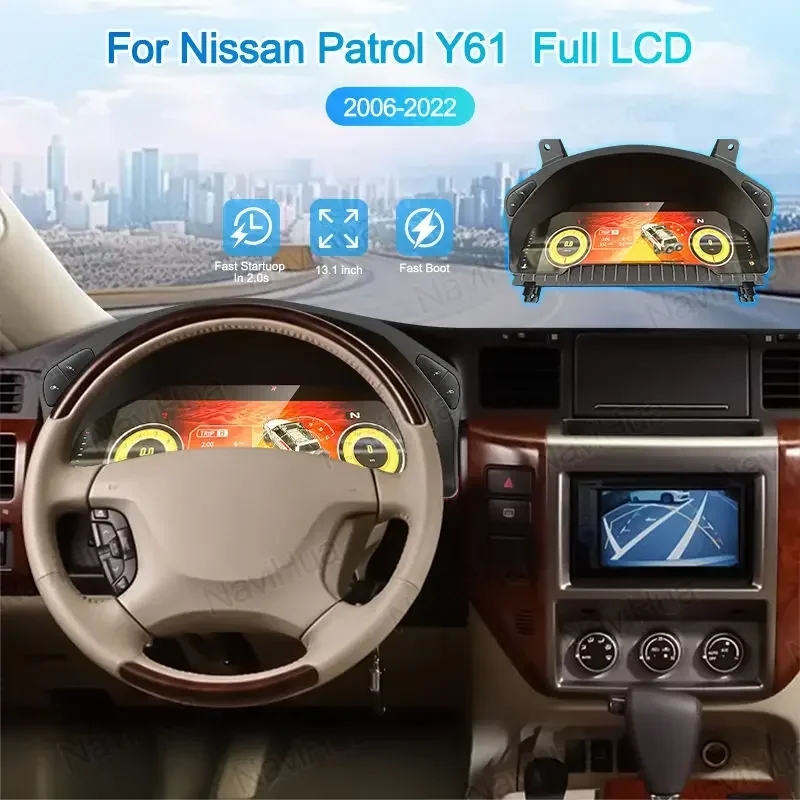 New Arrival Car Digital Cluster LCD Dashboard Linux System Auto Speedometer Instrument Cockpit For Nissan Patrol Y61 2006 2022