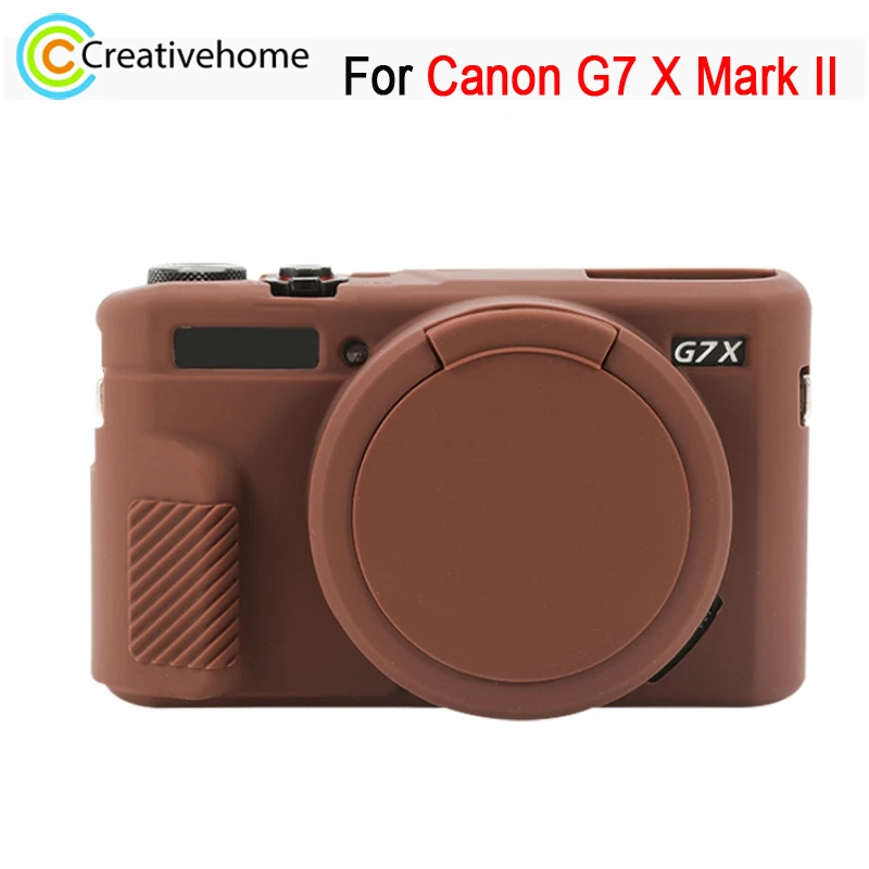 High Quality Soft Silicone Case For Canon PowerShot G7 X Mark II / G7X II / G7X2 Camera Protective Shell with Lens Cover