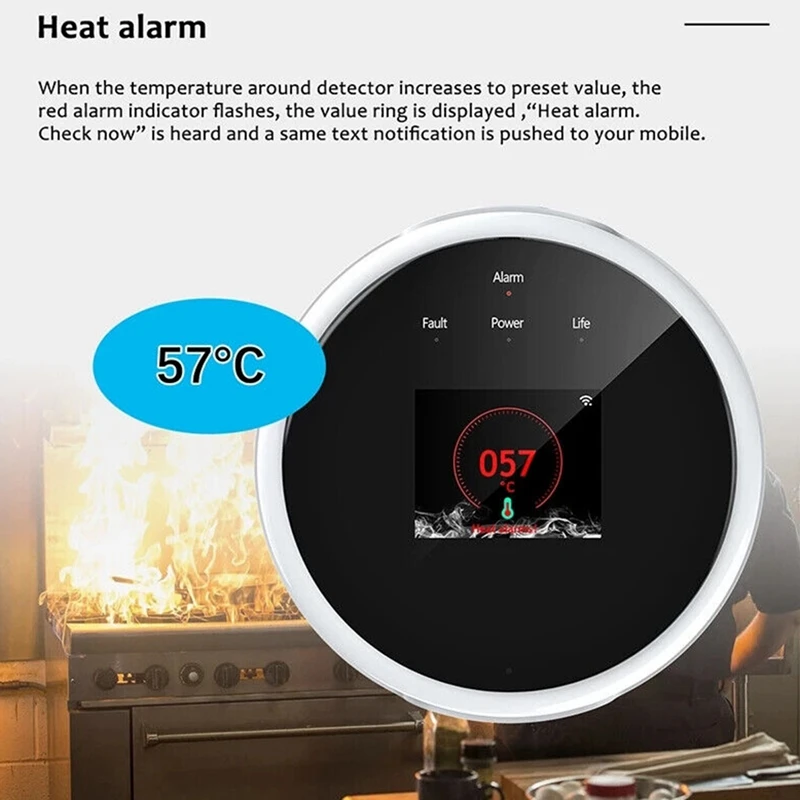 NEW Alarm Sensor Natural Gas Leak Detector LCD Tuya Smart Wifi Sensor Durable Easy Install Easy To Use