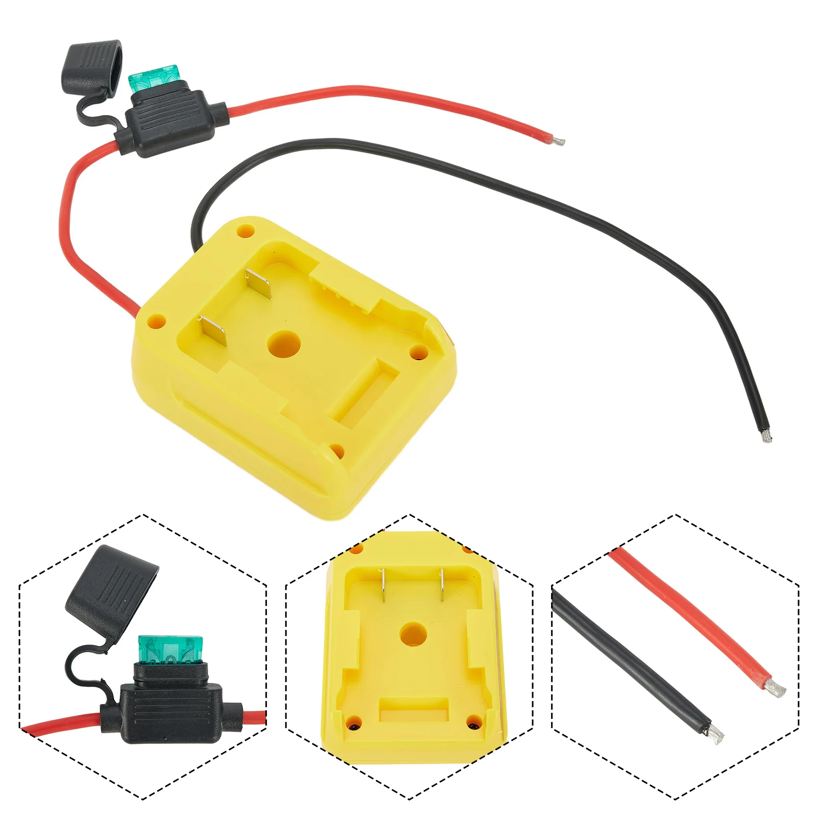 For DE WALT Battery Adapter 12 AWG DCB200 DCB203 Easy To Install Portable Design Yellow Affordable High Quality